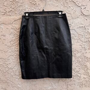 Vintage Bagatelle Black Leather Skirt Size 10